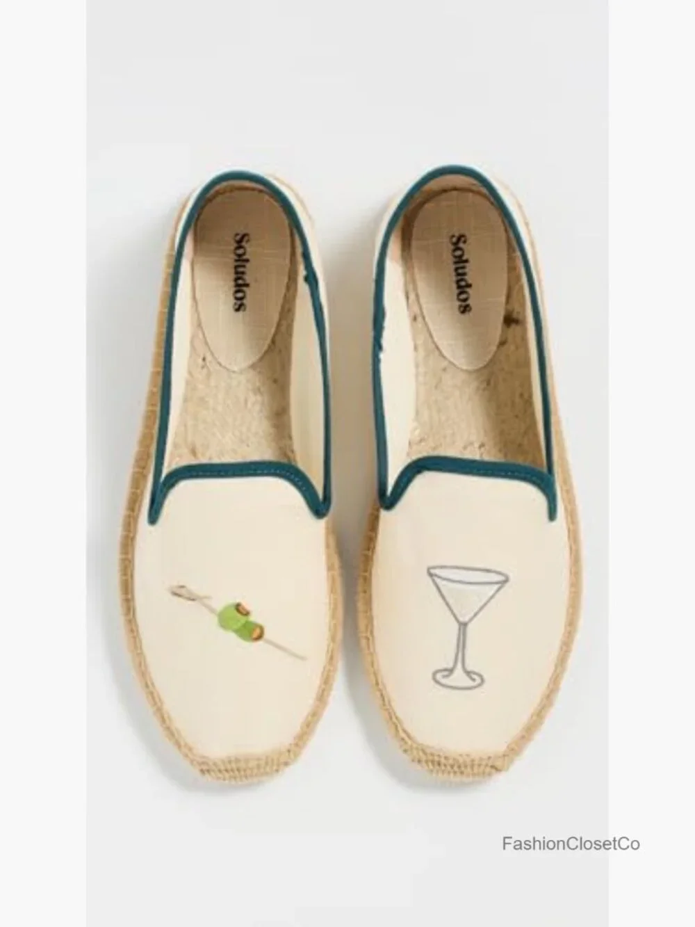 Women's Embroidered Martini Espadrille Flats - Pull-On Style
